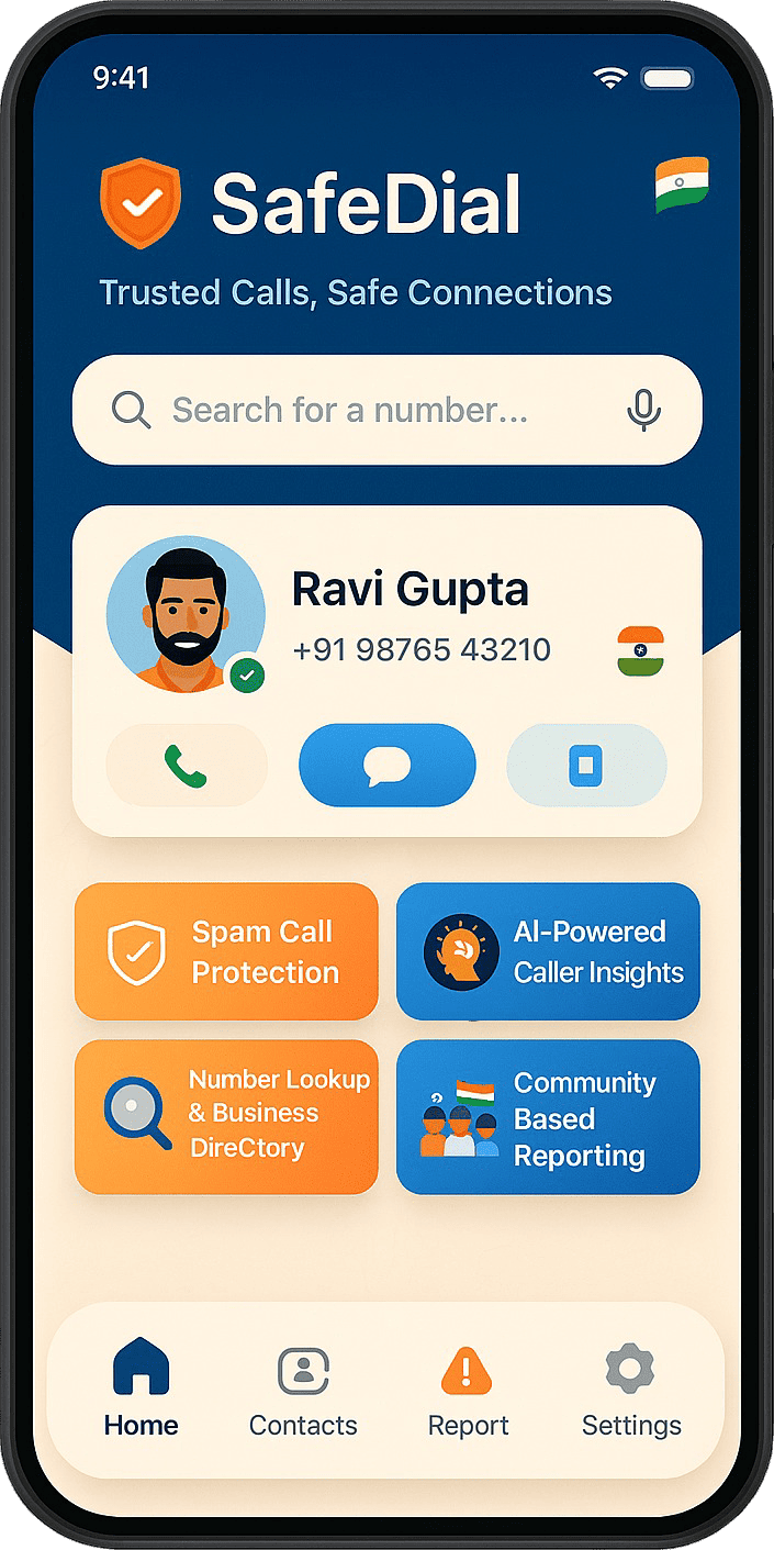 SafeDial App Interface 1